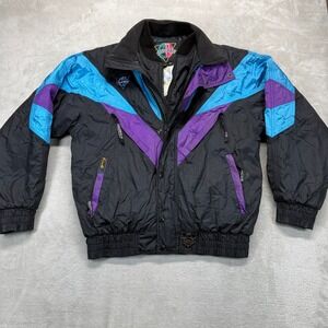 Vintage Cold Wave Jacket Mens Medium Black Snowmobile Outdoor Winter 90s